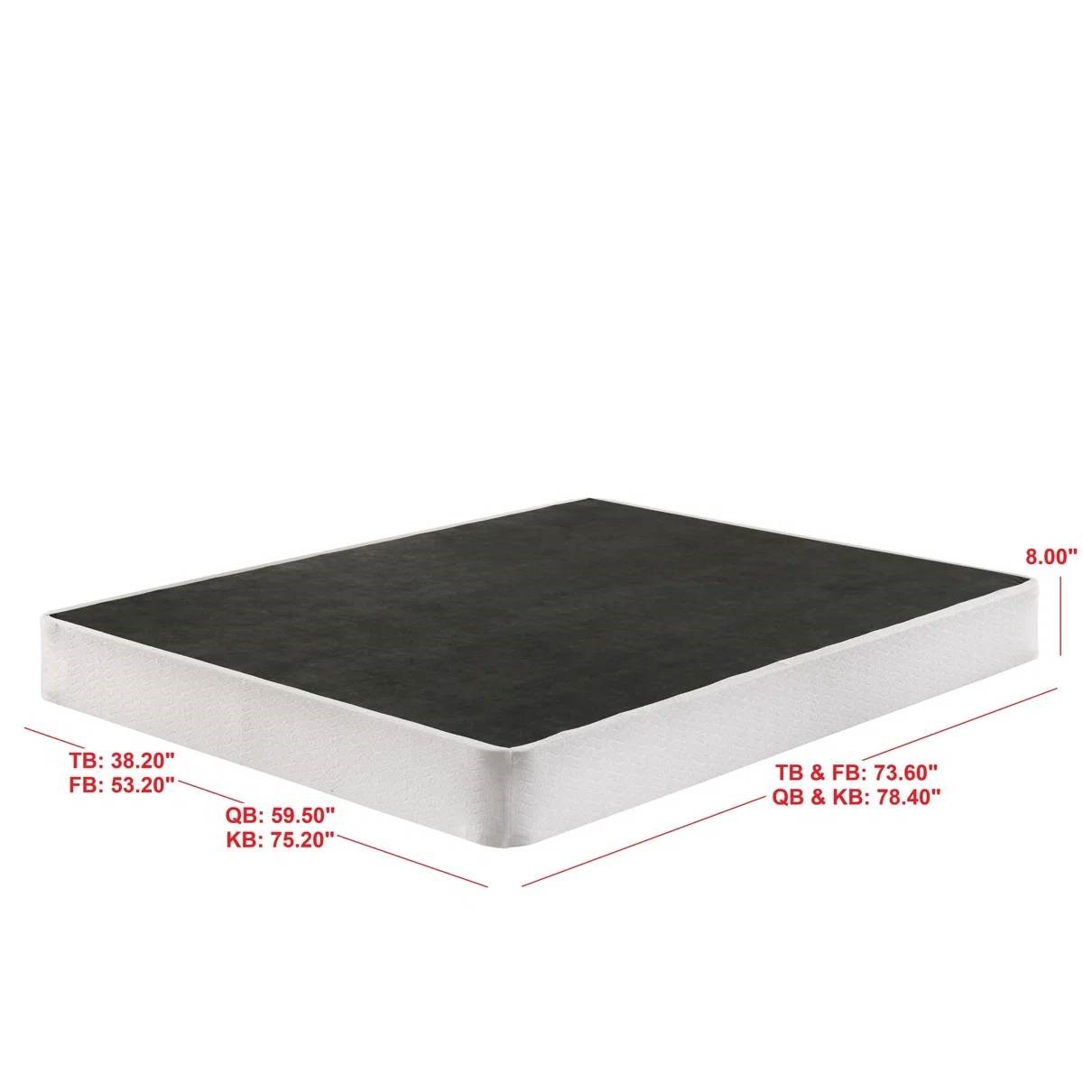 King 8in Metal Box Spring Mattress Foundation with Cover