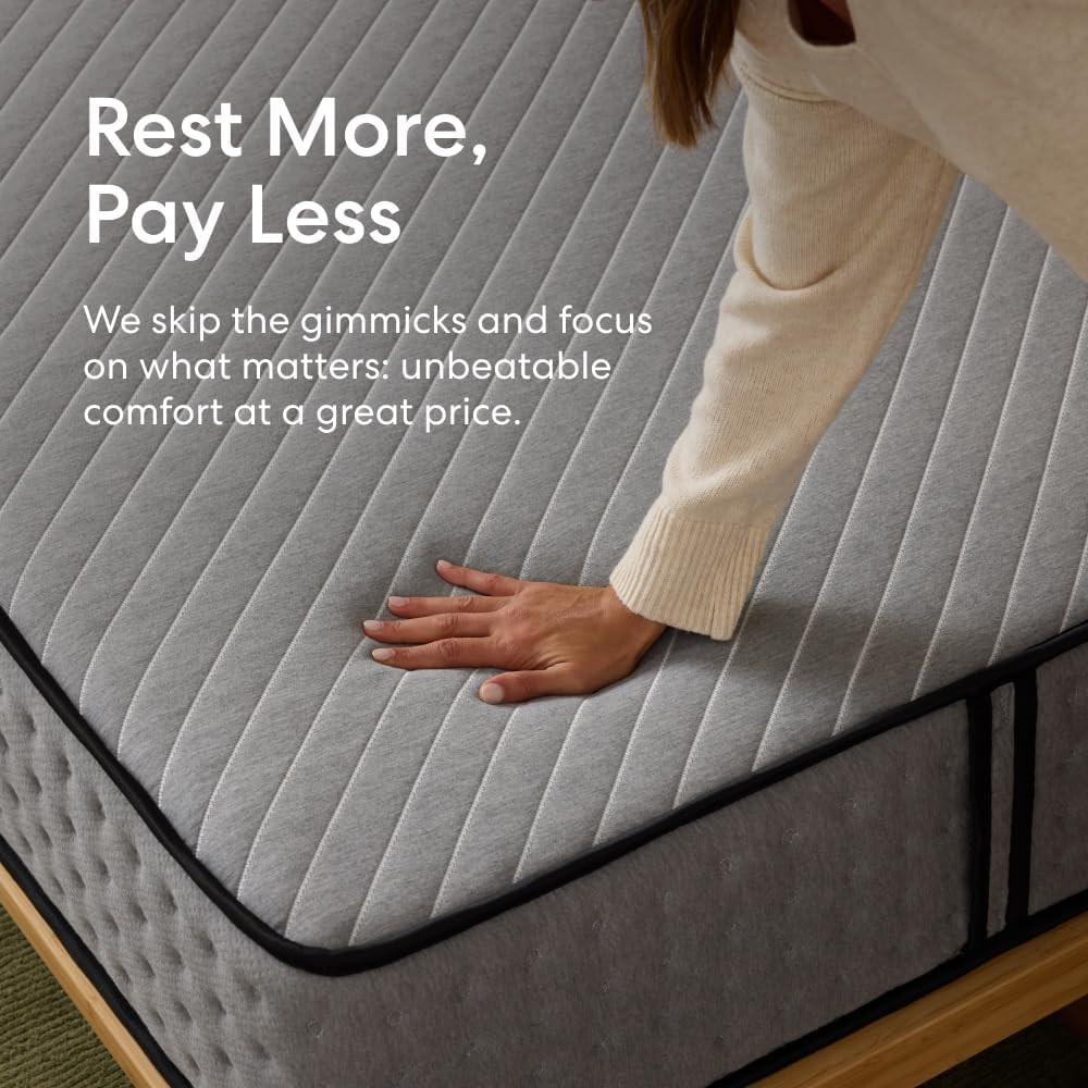 12″ Hybrid California King Mattress – Medium Firm, 180-Night Trial, Pressure Rel