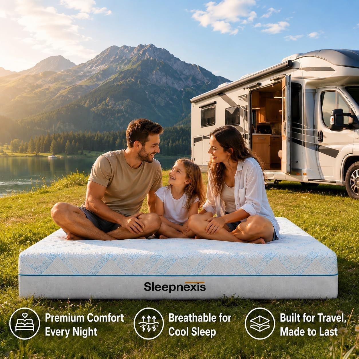 Sleepnexis RV Mattress 8/10 Inch Gel Foam Medium Firm Fiberglass Free CertiPUR-U