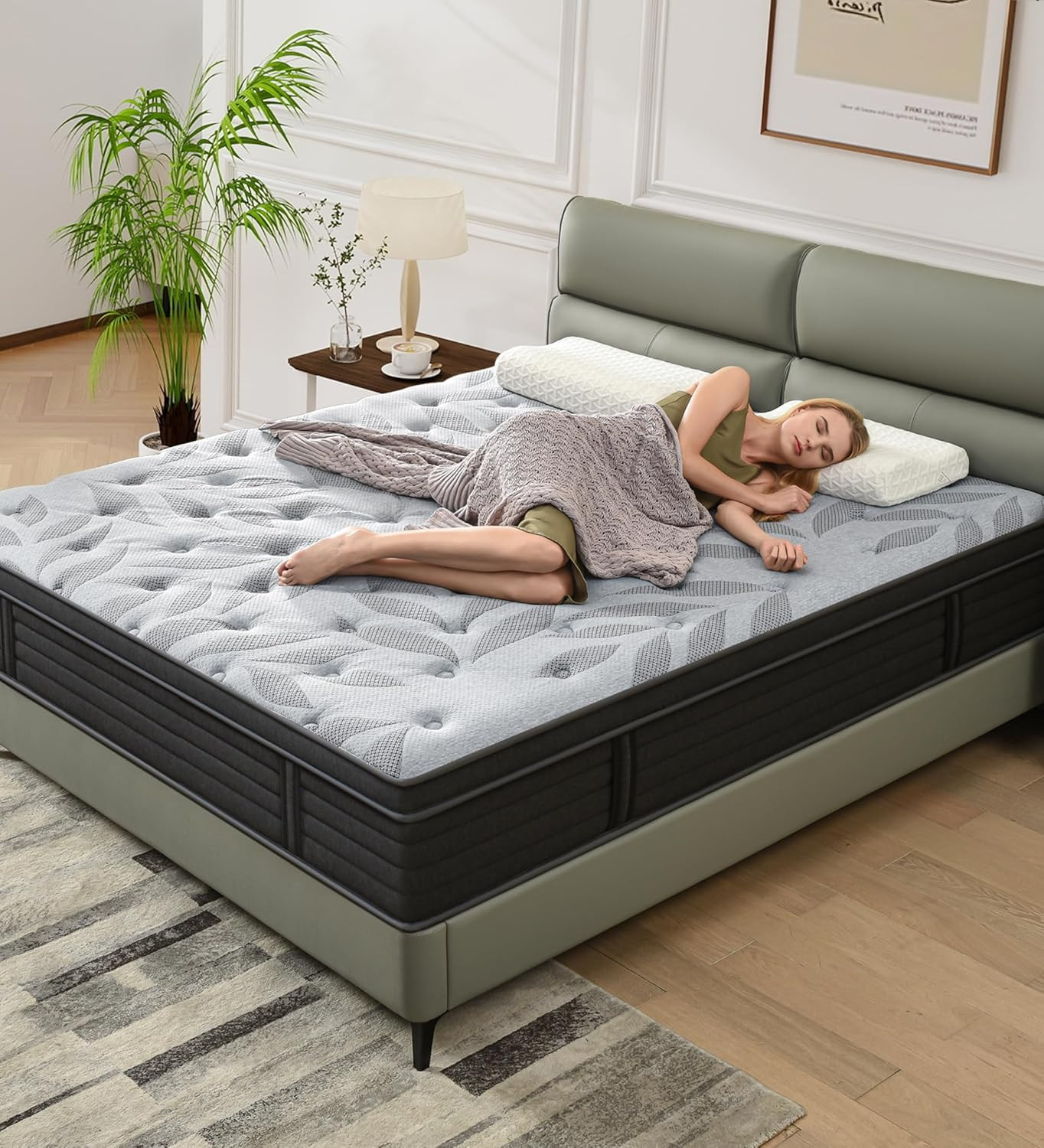 PECHINOU Twin Mattress,12 Inch Hybrid Mattress in a Box with Gel Memory Foam and