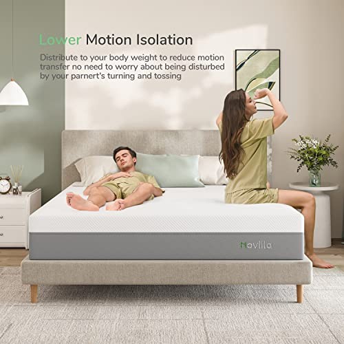 Twin Mattress Gel Memory Foam Mattress for Twin (75×38) – 10 Inch – White & Grey