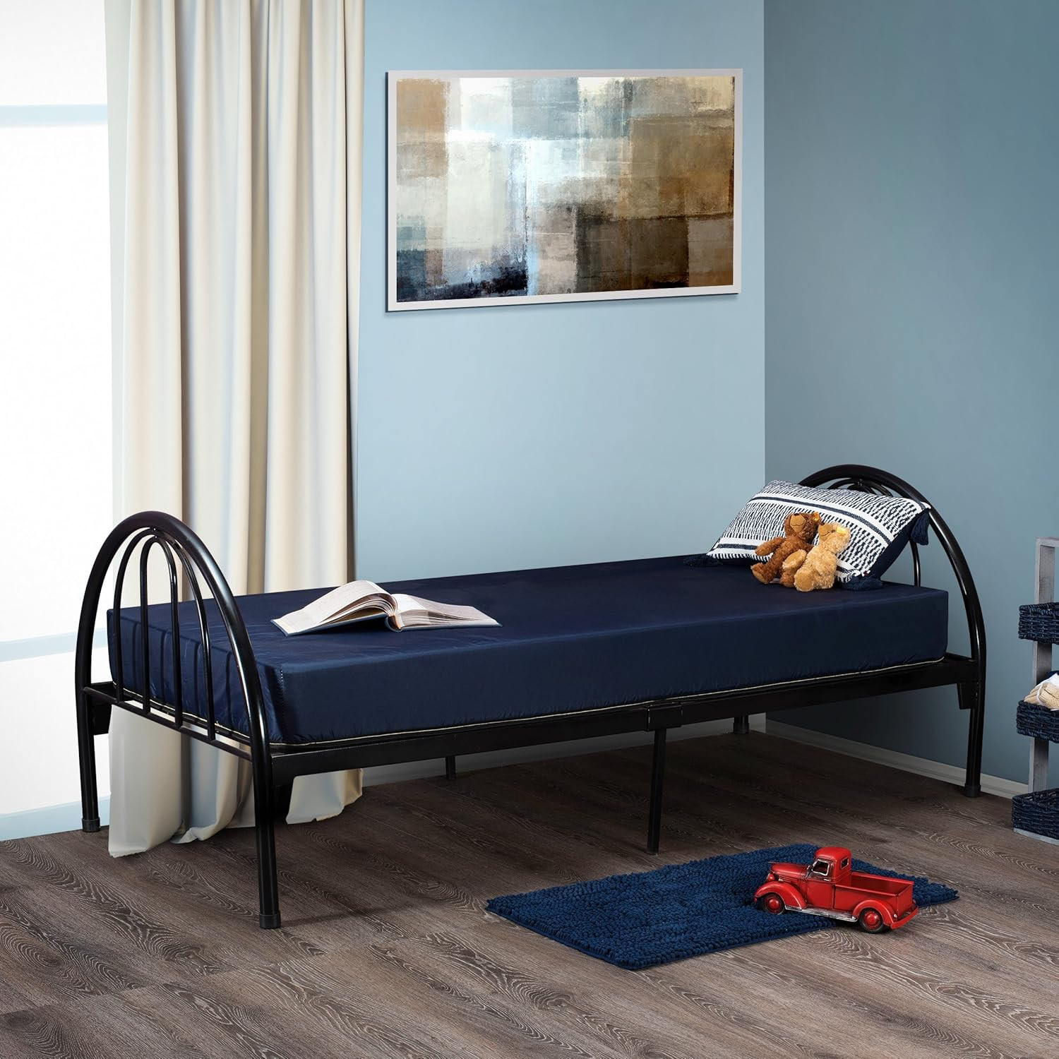 6 Inch Foam Mattress with Blue Nylon Water Resistant Cover – Narrow Twin, Cot, R