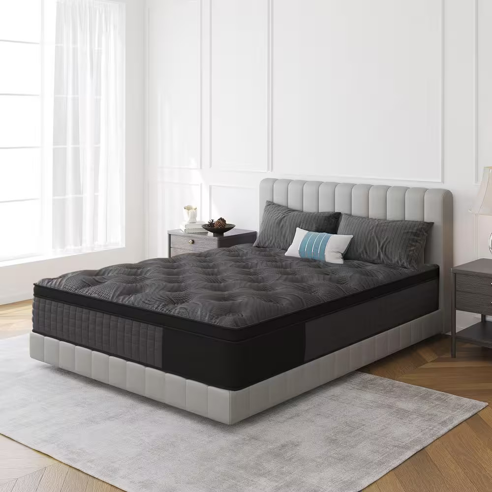 Queen Medium Firm Hybrid 14 In. Euro Top Support and Bed-In-A-Box Mattress