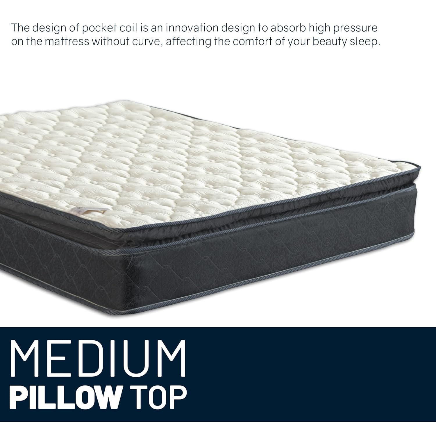 9-Inch Medium Firm Pocket Coil Hybrid Mattress – Motion Isolation, Bed in a Box
