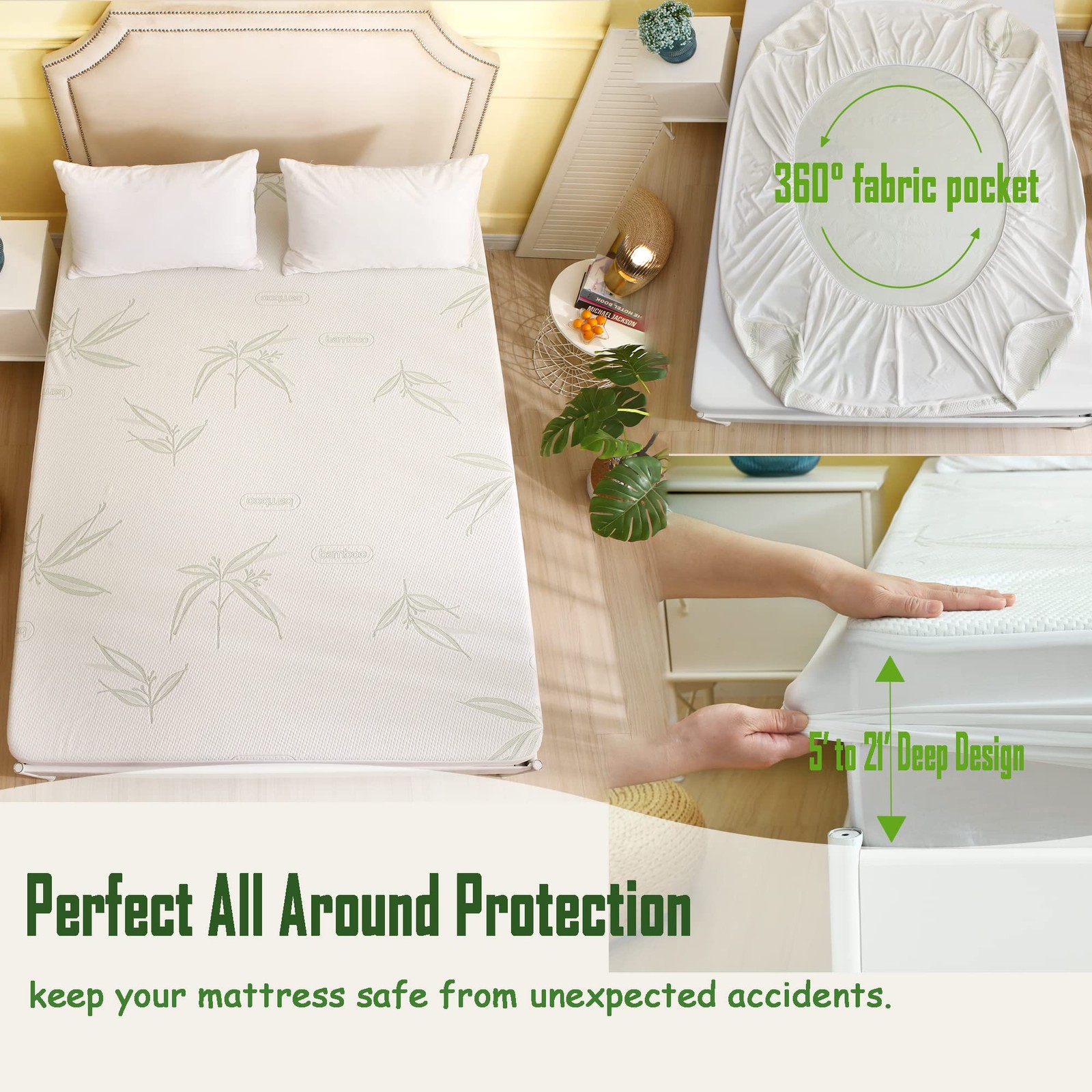 Queen Size Waterproof Mattress Protector, Premium Queen, Protector