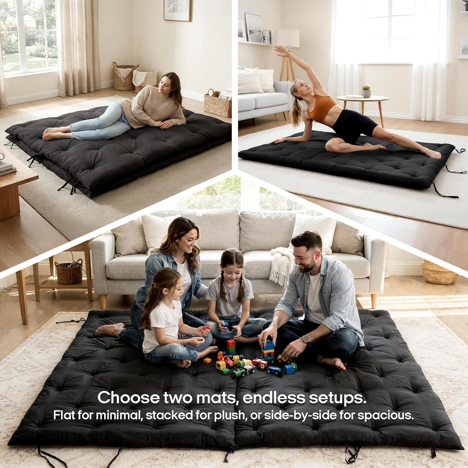 Water Resistant Japanese Futon Mattress King Size 80″x76″ 2.5 Inch Thick