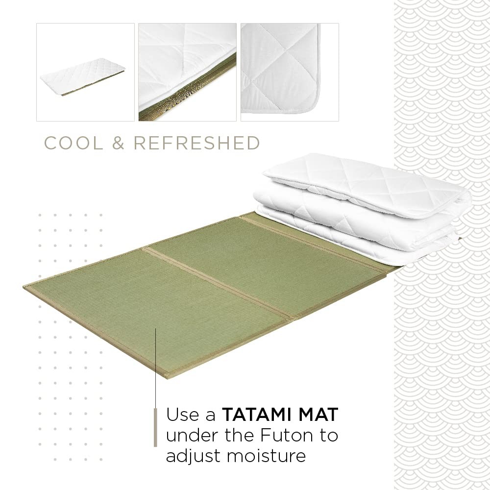 Japanese Futon Japanese Floor Bed, Tatami Foldable Bed, Roll Up Sleeping Pad,…