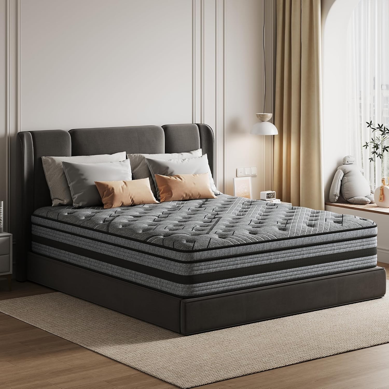 12 Inch Queen Mattress in a Box Hybrid Gel Memory Foam Pocket Spring Soft Plush