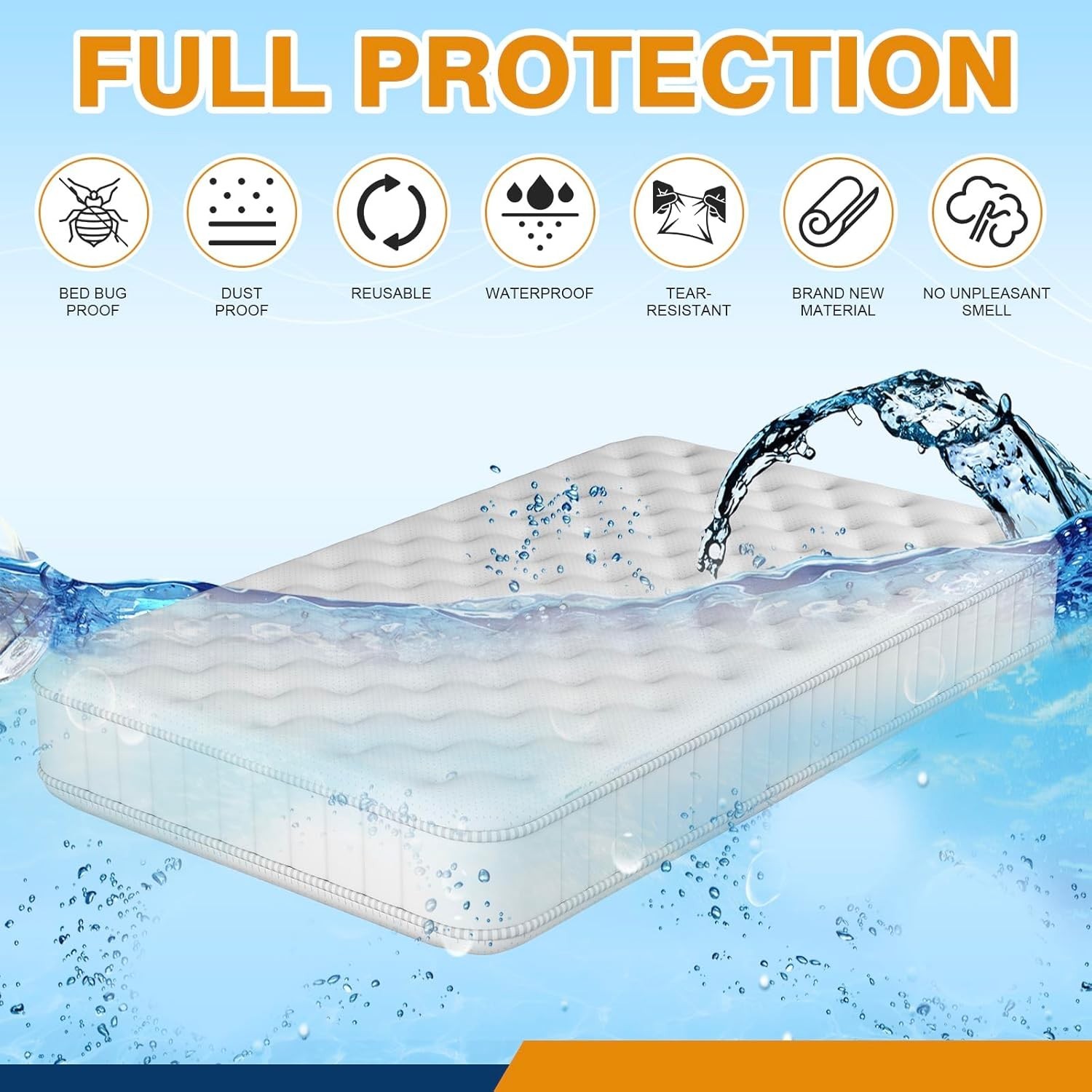 2 PK Twin Mattress Bags for Moving, Waterproof & Tear-Resistant Plastic Mattr…