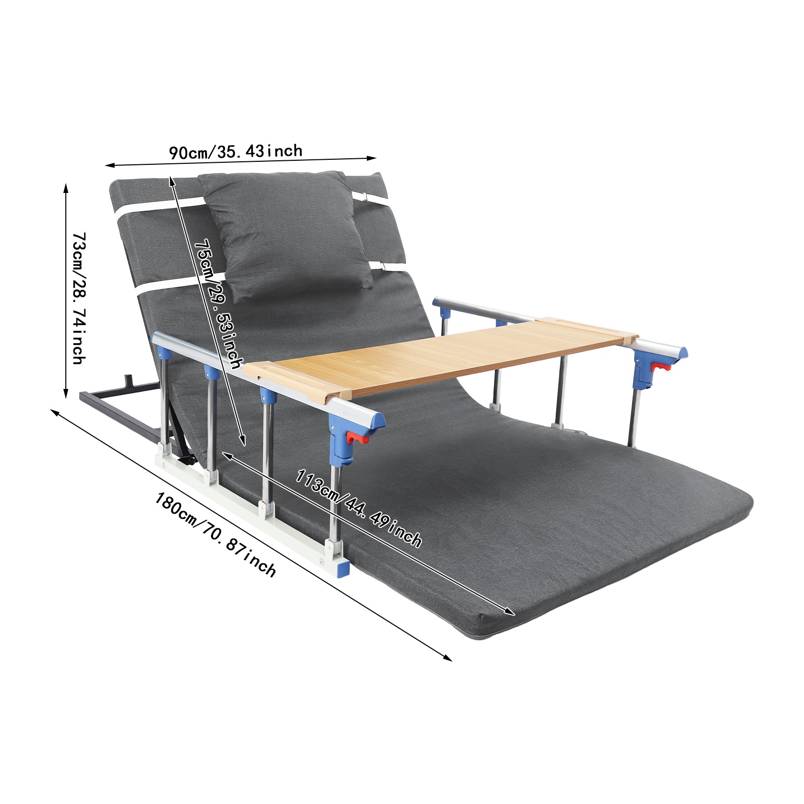 Adjustable Lifting Backrest With Foldable Side Guardrails Electric Lift For Home