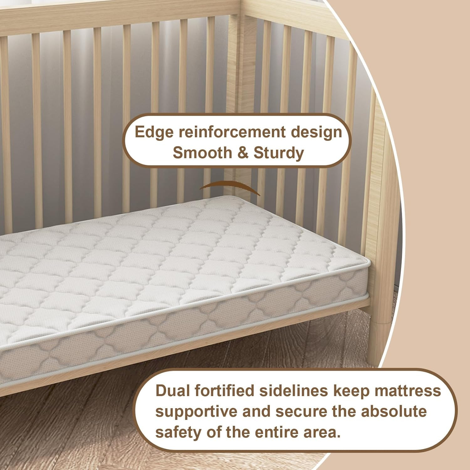 5X52X27.5 Mattress, Medium Firm with High Density Foam, Edge Reinforced, Odorles