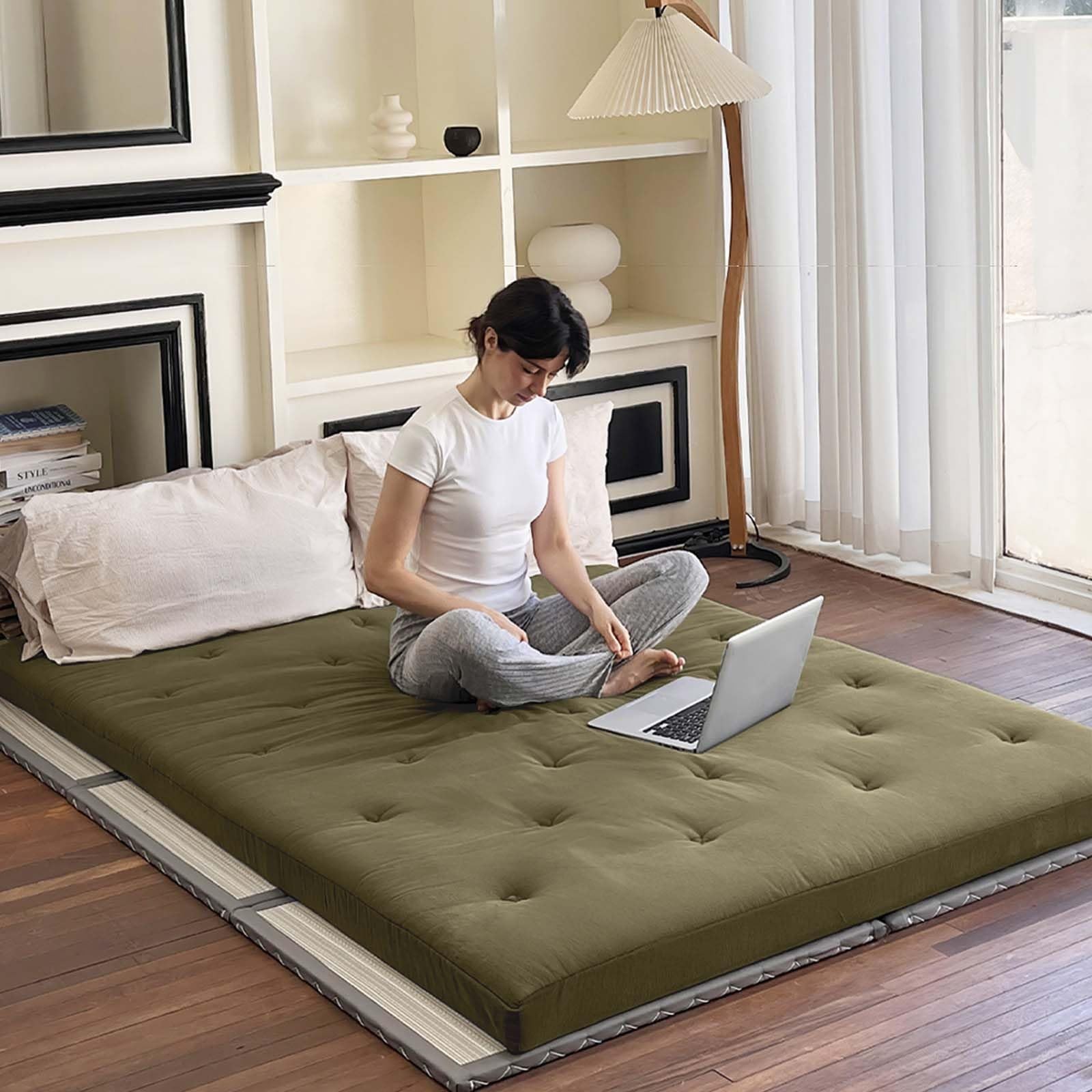 Japanese Futon Mattress Twin Size 39x 80,100% Cotton Floor Mattress Pad,Foldable