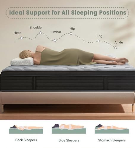 PECHINOU Twin 10 Inch Hybrid Memory Foam Pocket Spring Mattress