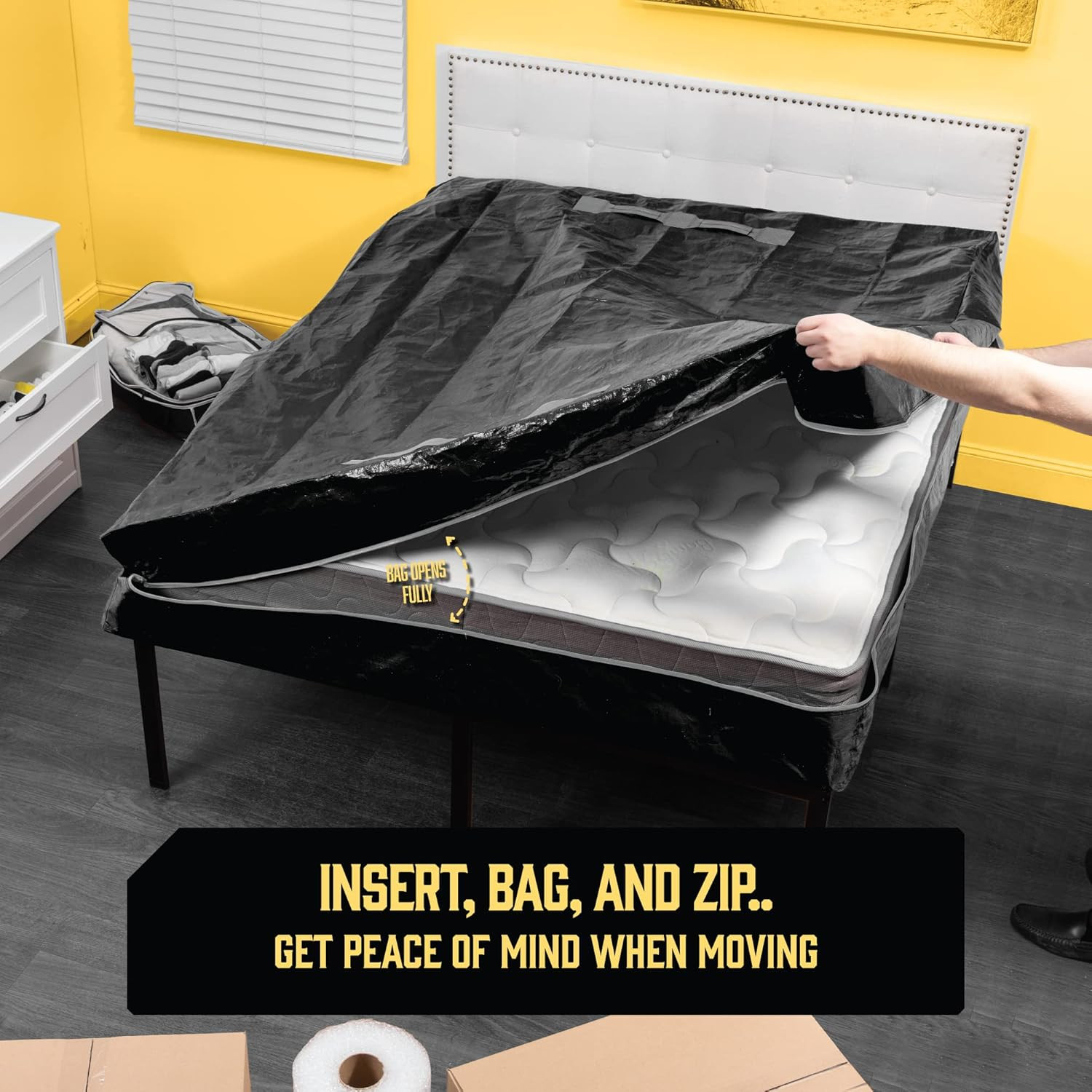 Mattress Bags for Moving with 8 Handles Full XL – 2 PACK Extra-Thick Mattress…