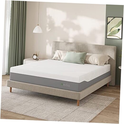 Twin Mattress Gel Memory Foam Mattress for Twin (75×38) – 10 Inch – White & Grey