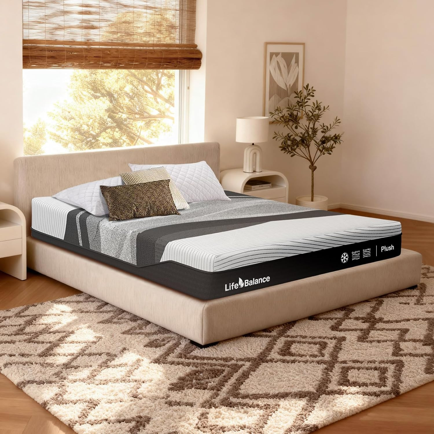 14″ Gel Memory Foam Queen Mattress – Cooling, Plush, CertiPUR-US Certified