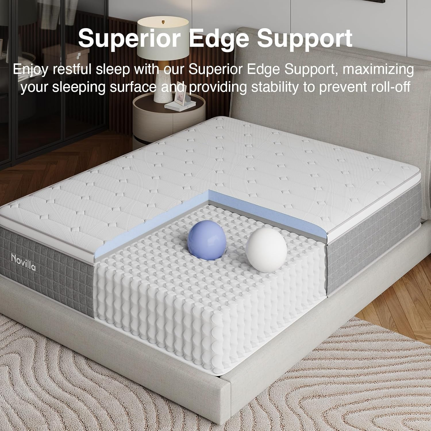 14 Inch Queen Size Mattress,Hybrid Queen Mattress with Gel Memory Foam, Cool-To-