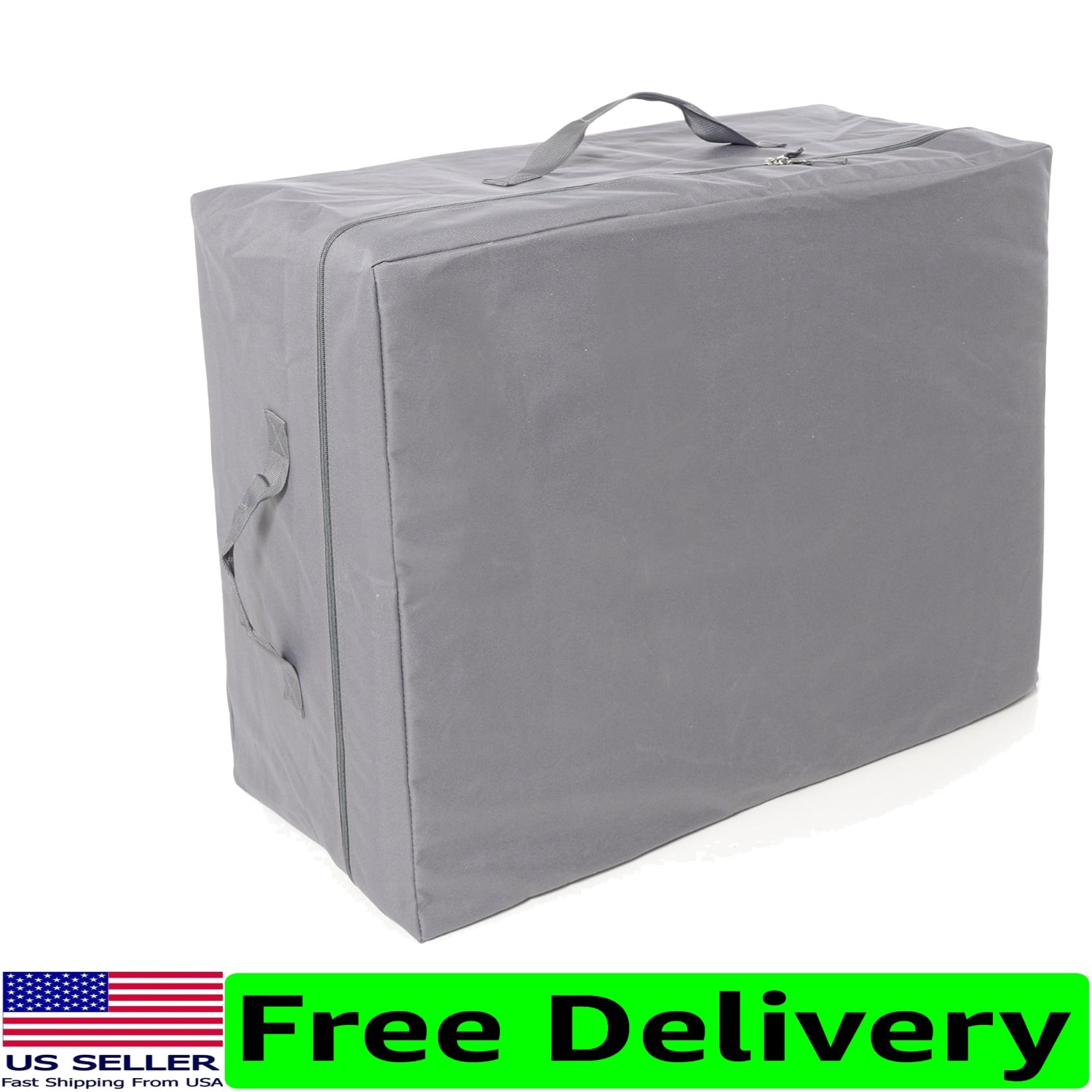 Lightweight Gray Carry Cover for 4″ Twin Tri-Fold Mattress – Easy Portability