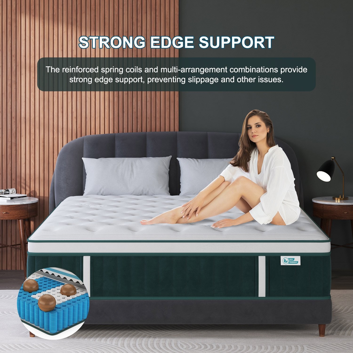 12/14Inch Hybrid Mattress Twin Full Queen King Bed Size Memory Foam – Ergonomic