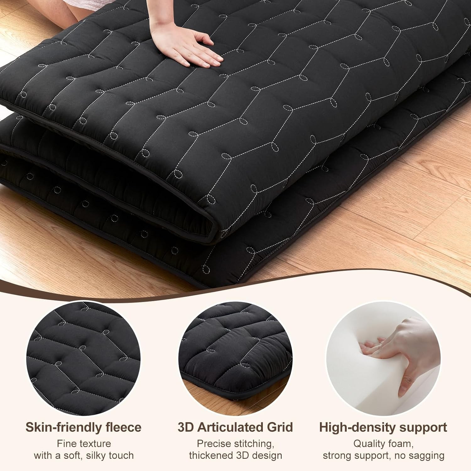 Premium Foam 3.2″ Thick Japanese Futon Floor Mattress Twin Size 39″x80″ 100%