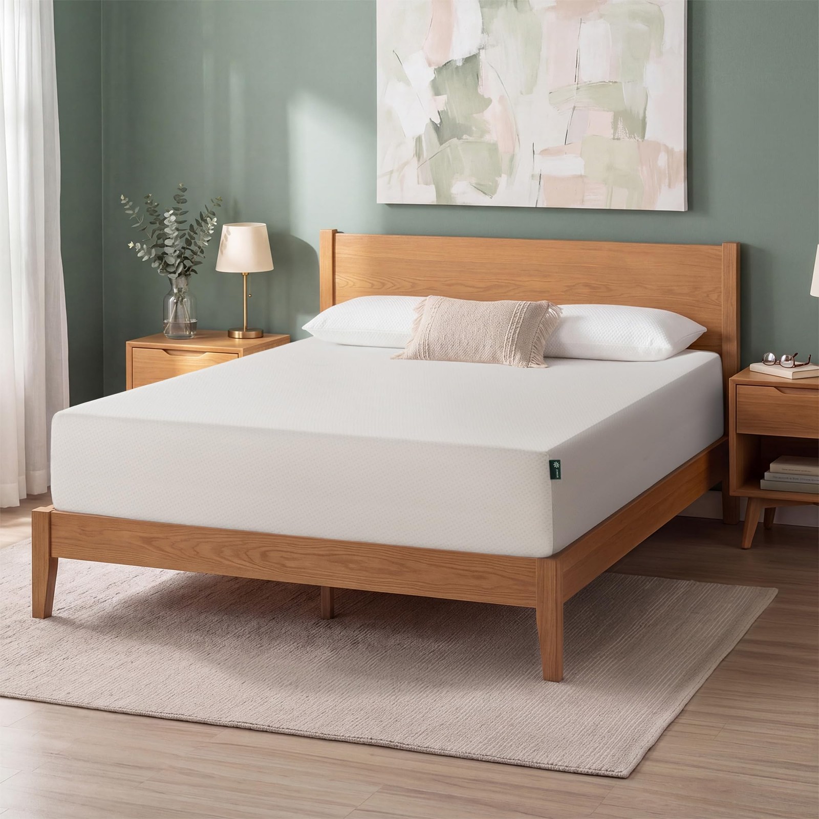 King Mattress 12 Inch Memory Foam Green Tea Medium Firm Cooling Bed Mattress