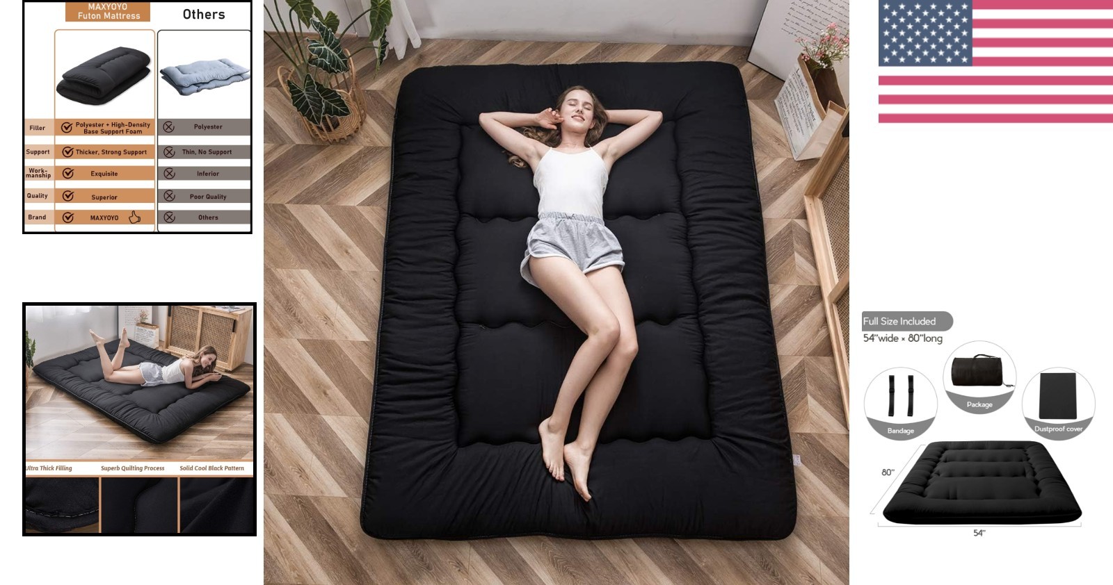 4-Inch Thick Foldable Futon Mattress for Versatile Use – Dorm & Family