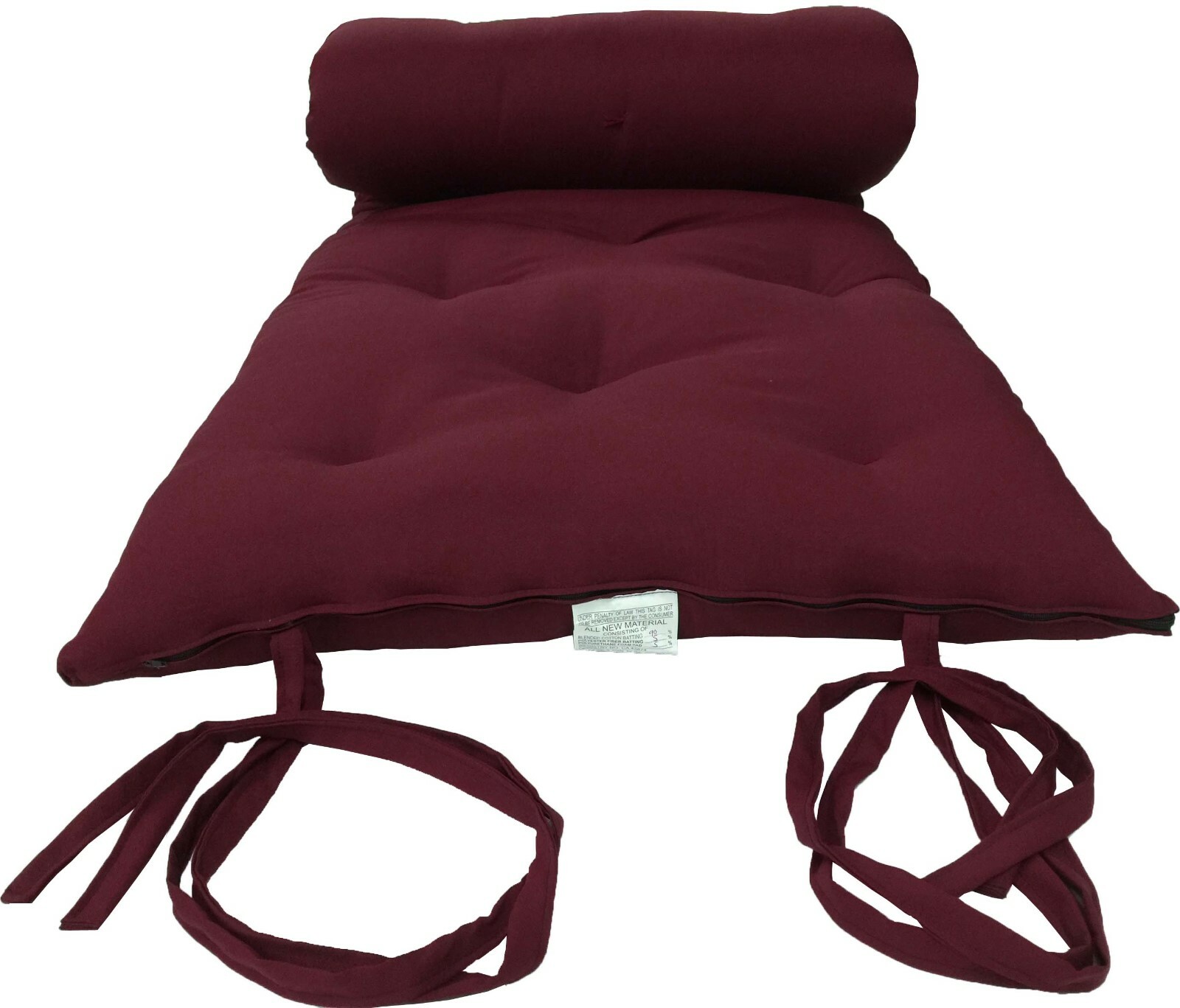 Traditional Floor Rolling Futon Mattresses, Sleepover Pads 3x27x80 Burgundy