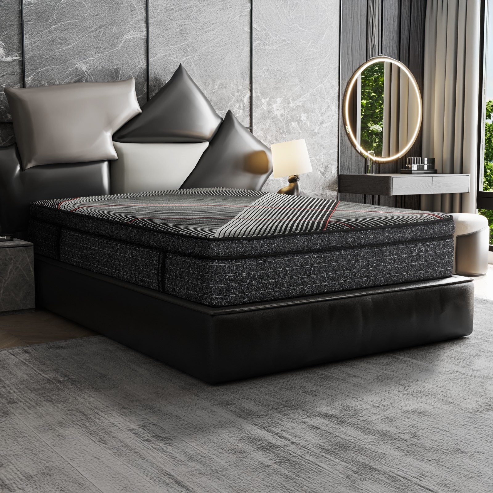 15 Inch Euro Top Gel Memory Foam Hybrid Mattress w/ Pocket Coil, California King