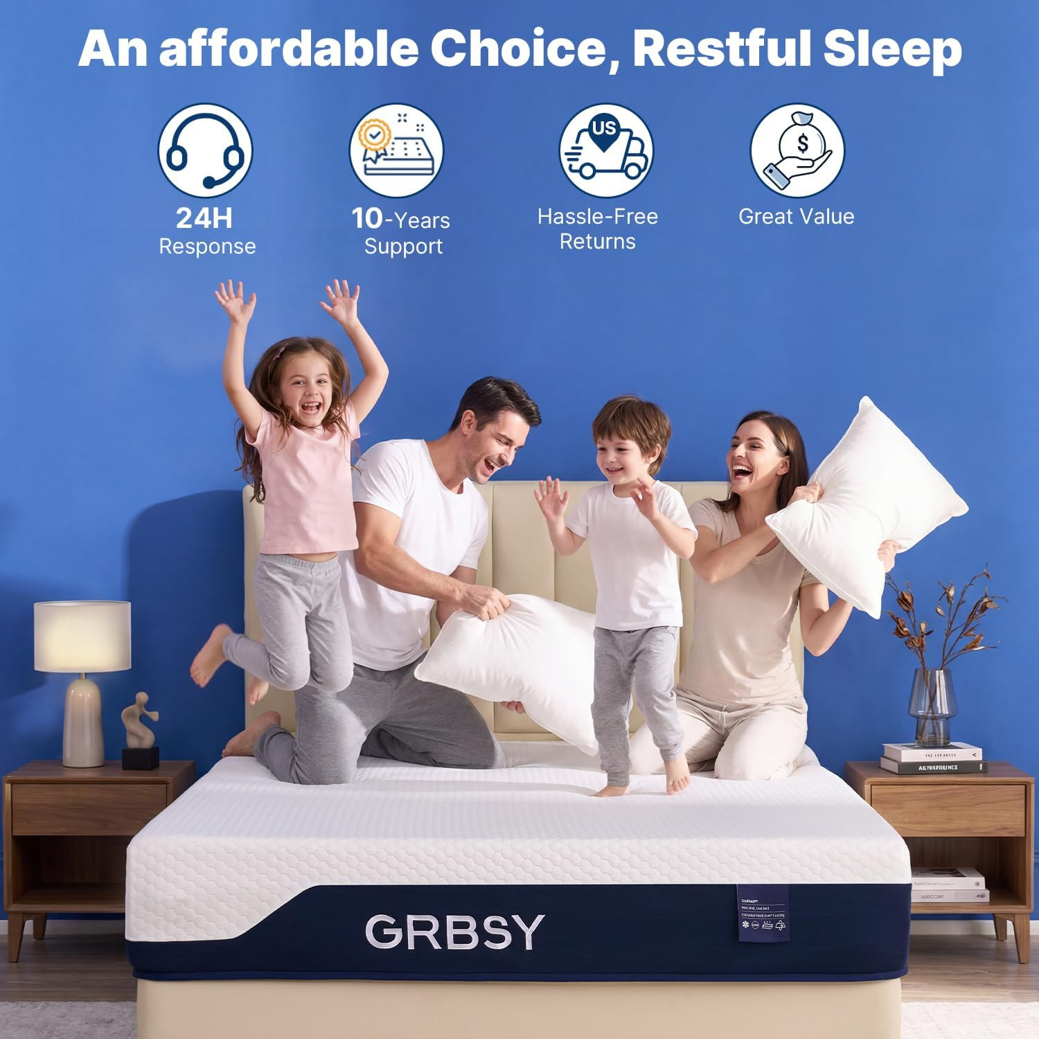 Full Mattress Dual Firmness, 14 Inch Cooling Gel Memory Foam Mattress, Back Pain