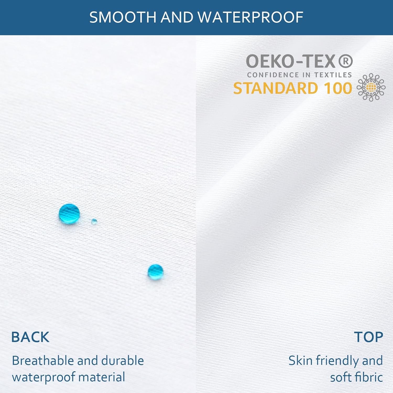 Waterproof Mattress Protector Twin Size,Mattress Cover Protector, Twin, White