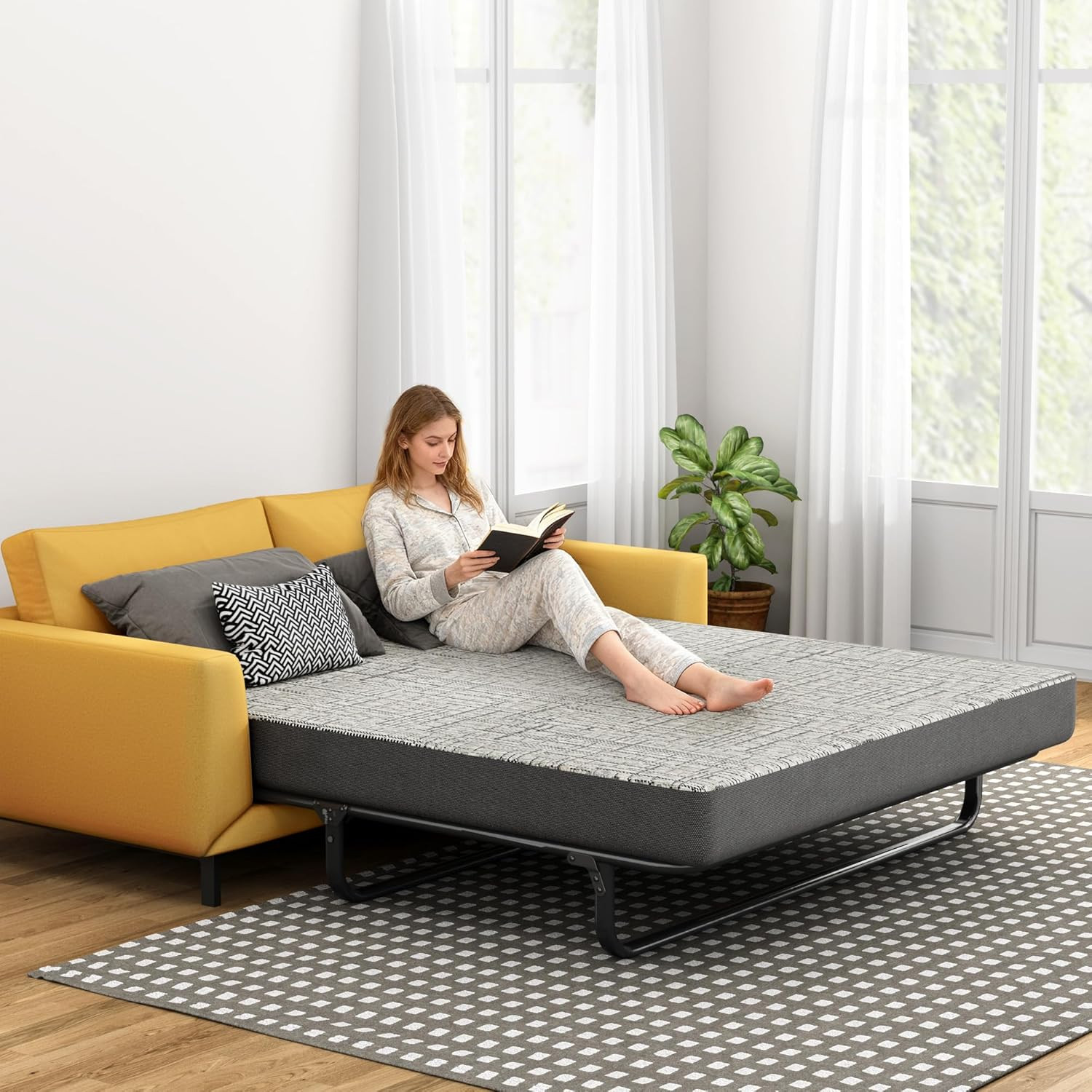 Full Size Sofa Bed Mattress 4 Inch, Memory Foam Mattress for Sleeper Sofas/Pull