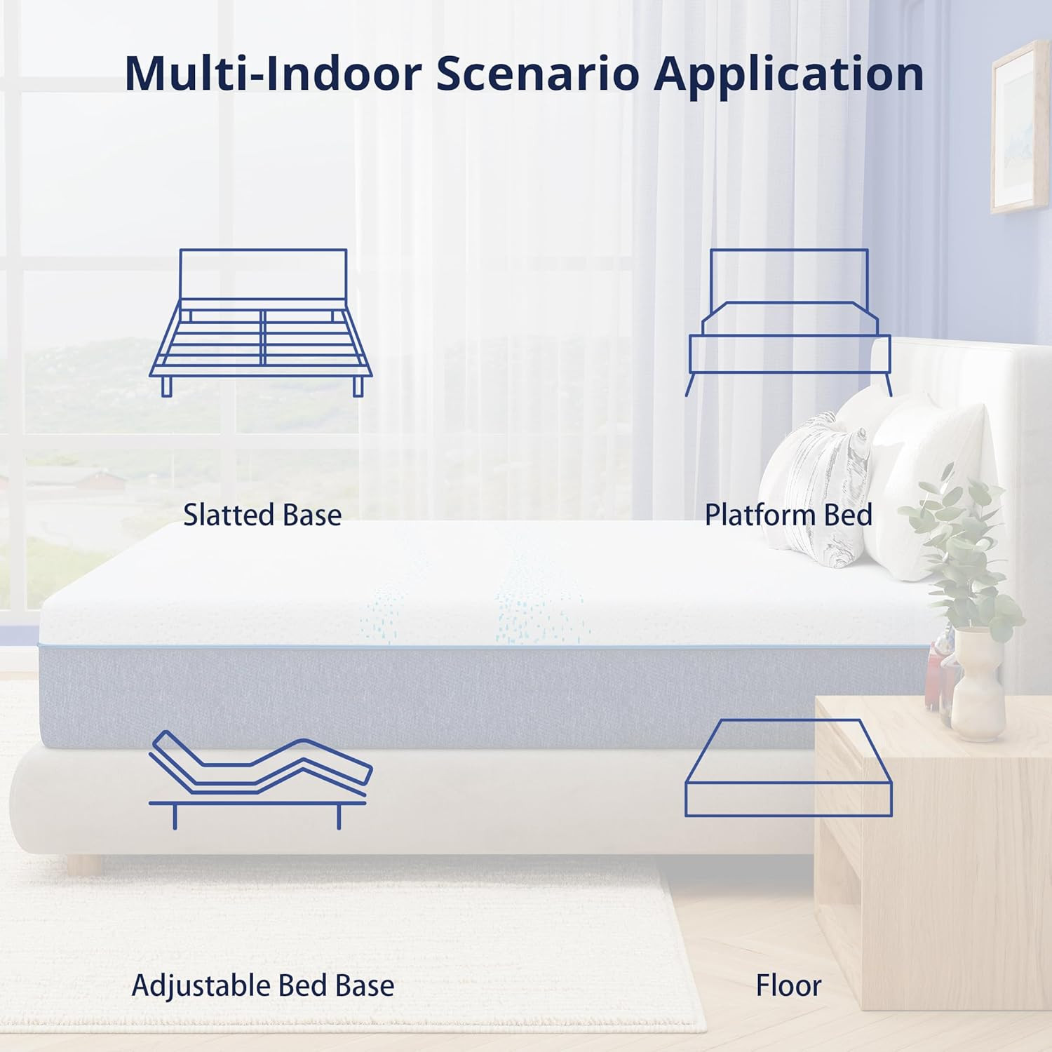 12″ Gel Memory Foam Mattress, CertiPUR-US, Machine Washable Cover