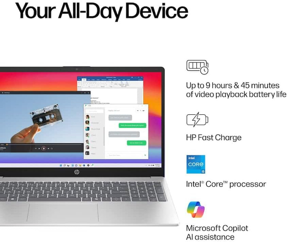 15.6″ FHD Touchscreen Laptop, 10-Core Intel I5-1334U(Beat I7-1255U up to 4.6Ghz)
