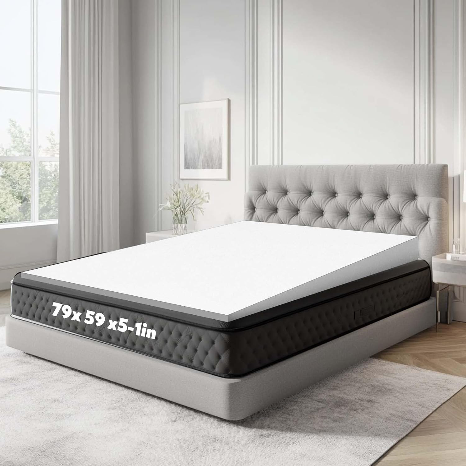 Queen Mattress Wedge 5″ Incline for Acid Reflux, Pain Relief & Snoring Support