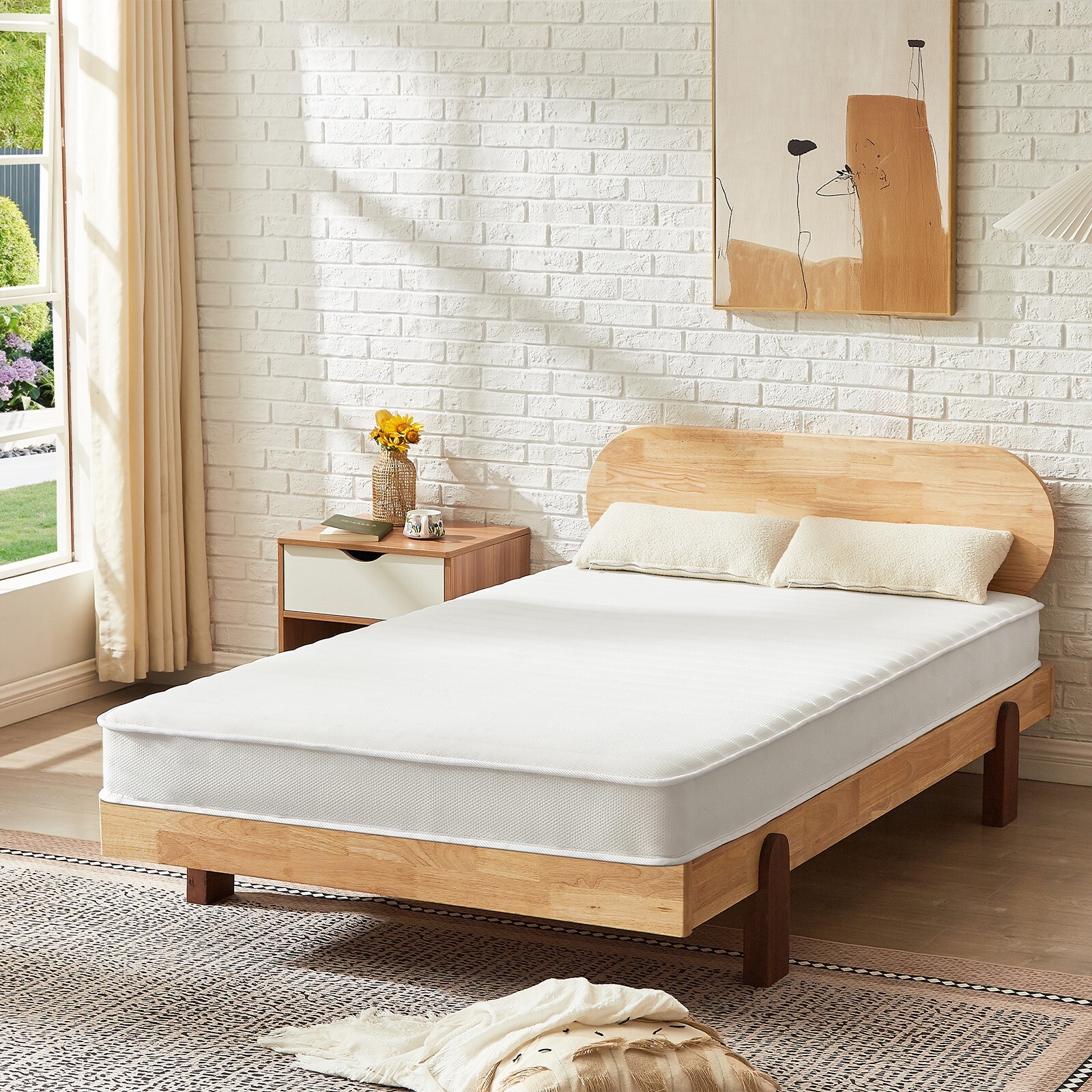 OUUI 6 inch Memory Foam Hybrid Mattress, Fiberglass Free, Twin Twin XL Size