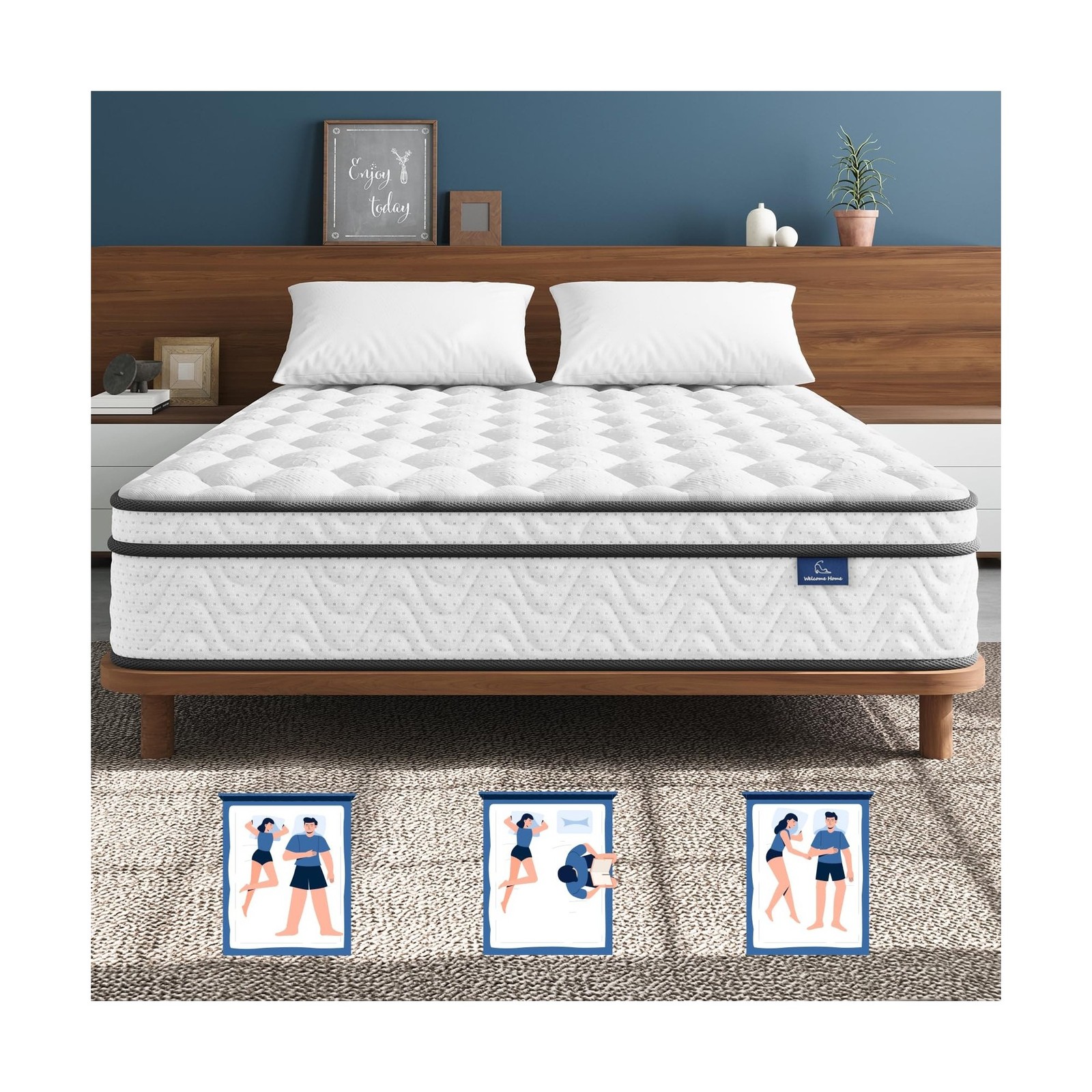 Vesgantti Queen Size Mattress 10 Inch, Fiberglass-Free | Cool Sleep Hybrid Ma…