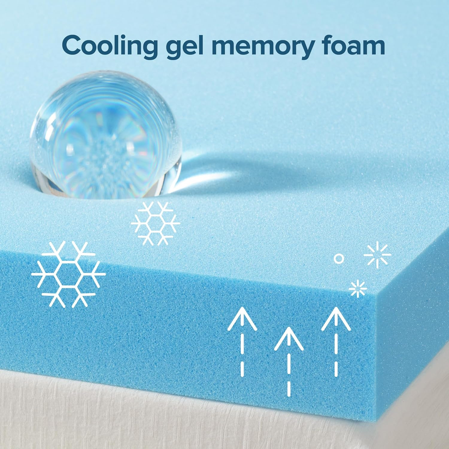 3 Inch Green Tea Cooling Gel Memory Foam Mattress Topper, Smaller, More Convenie