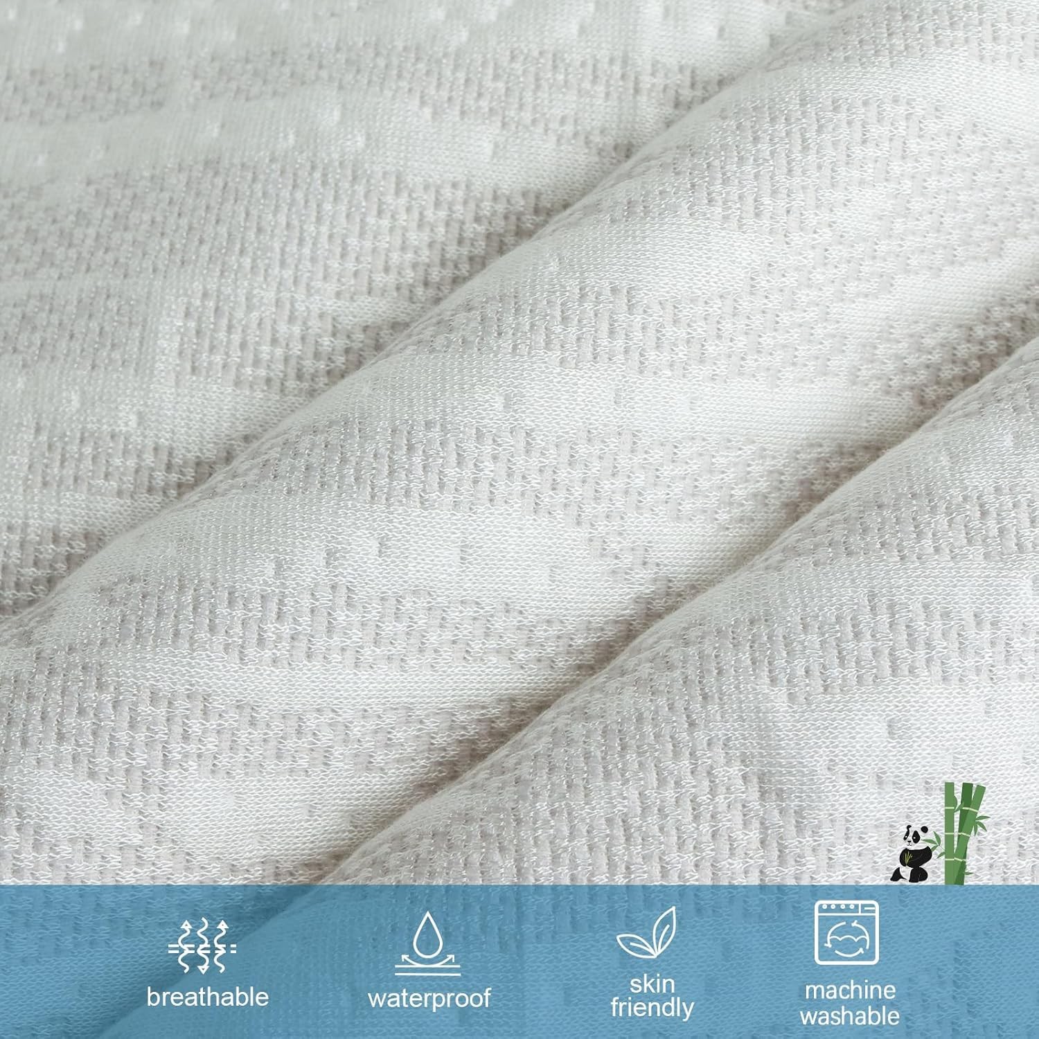 Mattress Topper Cover Protector King Size 3 Inch, 100% Waterproof King, Grey