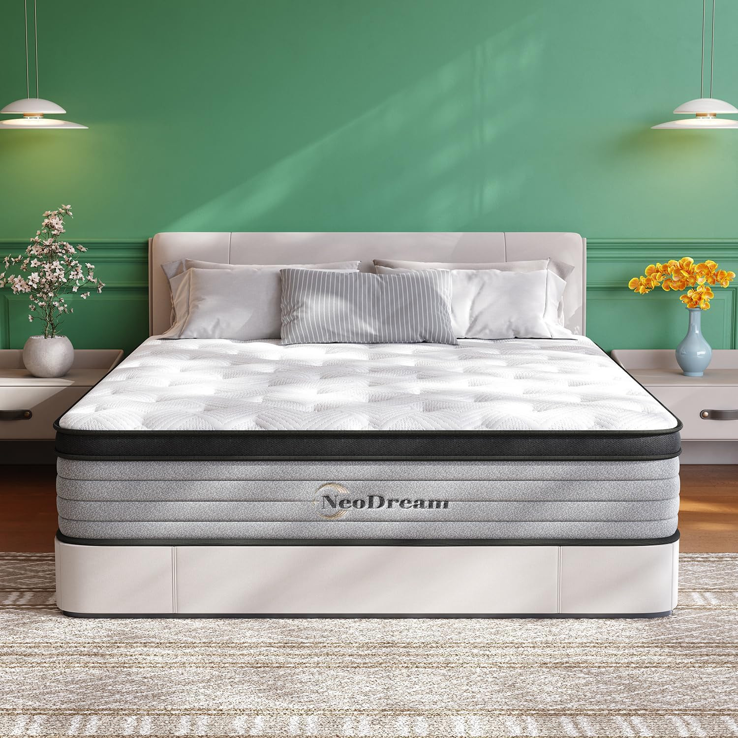 Queen Mattress, 14 Inch Queen Size Mattress in a Box, Hybrid Matress with Memory
