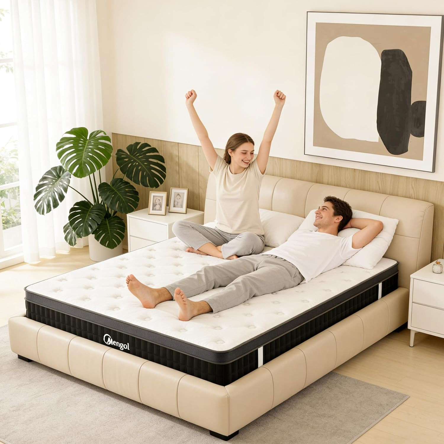 Full Mattress 12 Inch Medium Firm Hybrid Mattress Full Size in a Box, Memory Foa