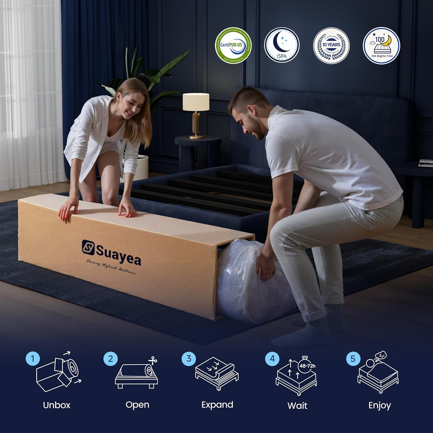 King Size Mattress, 12 Inch Size King Mattress in a Box, Medium Pocket Spring an