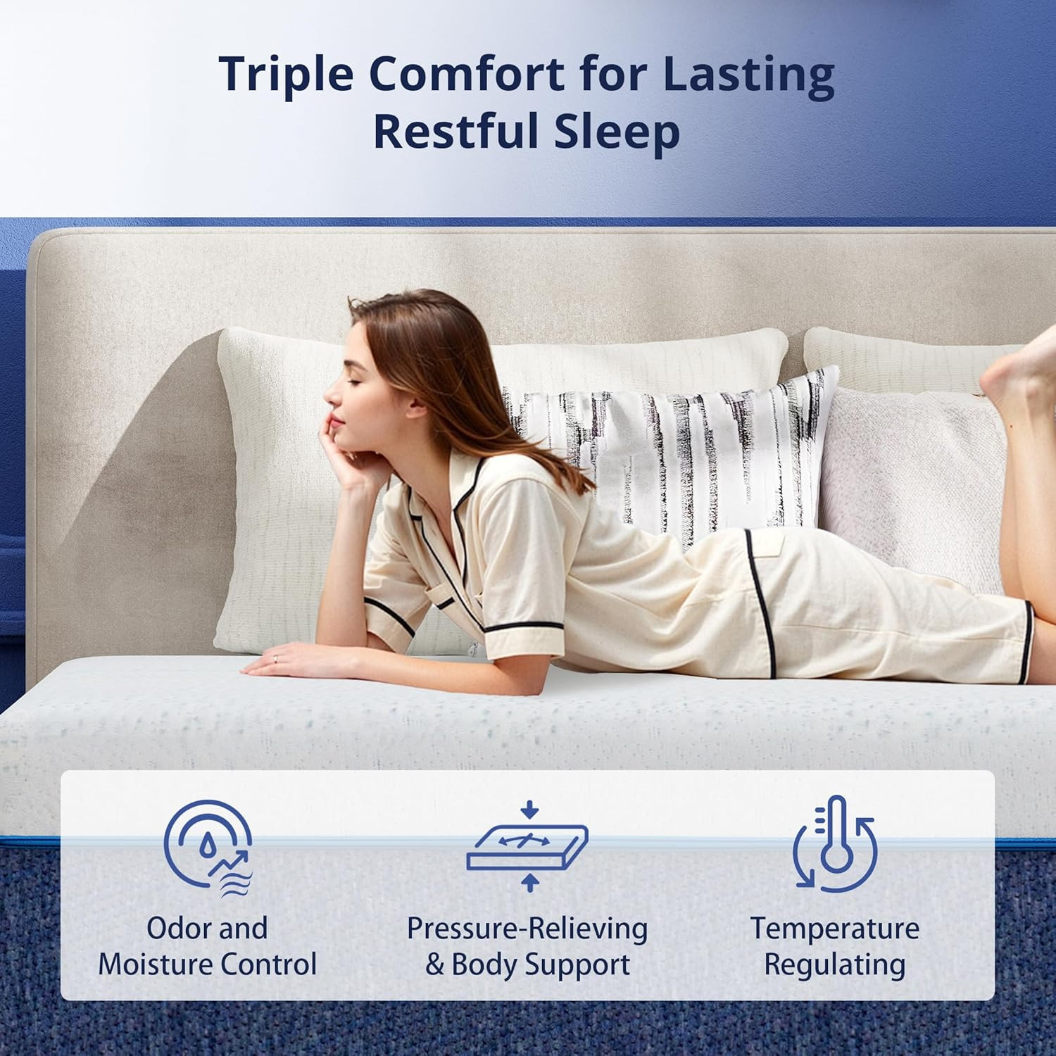 12″ Gel Memory Foam Mattress, CertiPUR-US, Machine Washable Cover