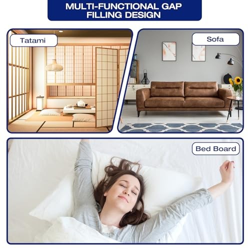 Almohada de cuña de cama tamaño para relleno de huecos en la Queen Gris