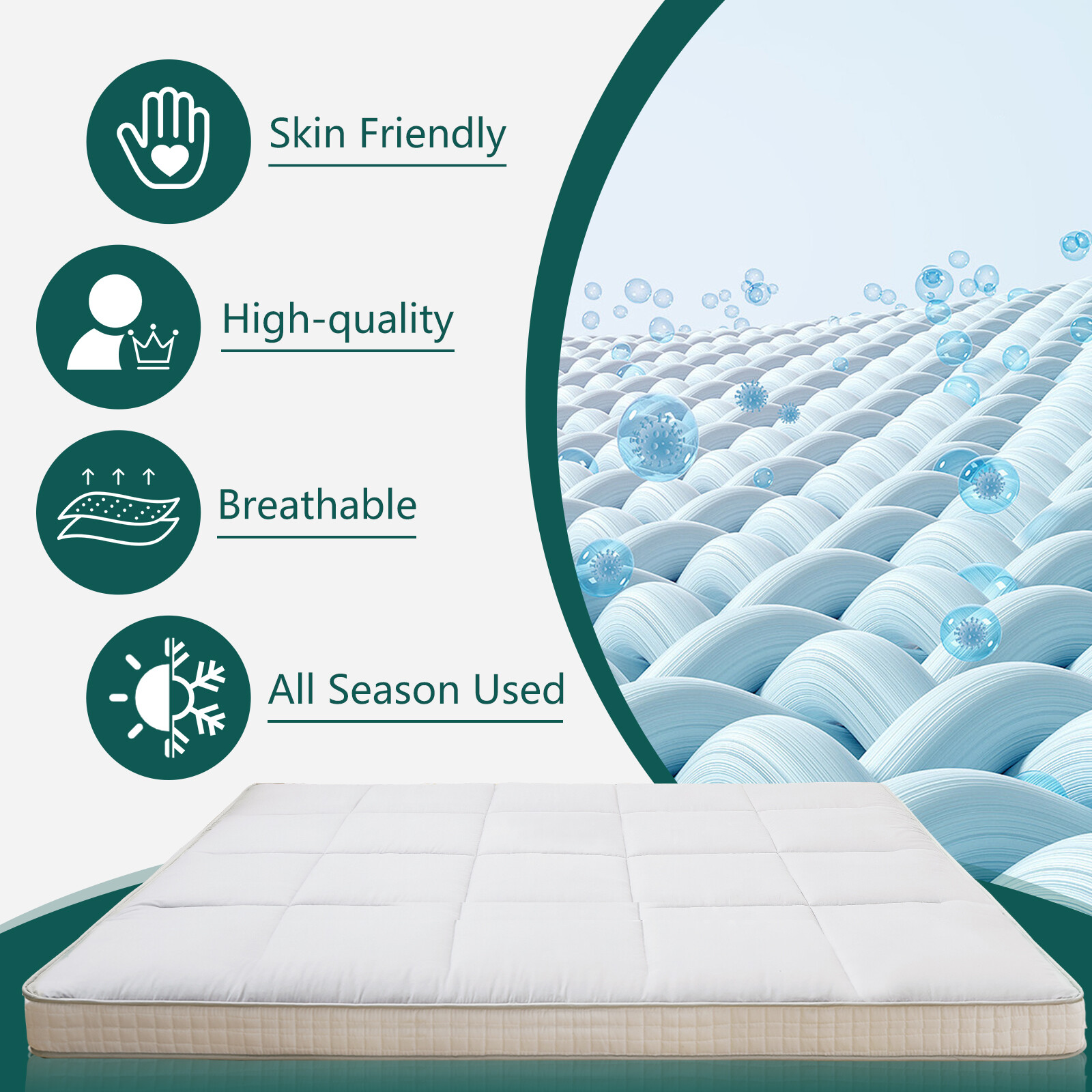 NAIZEA 4″ Thicken Tatami Mat Sleeping Pad Foldable Roll Up Mattress Japanese Pad