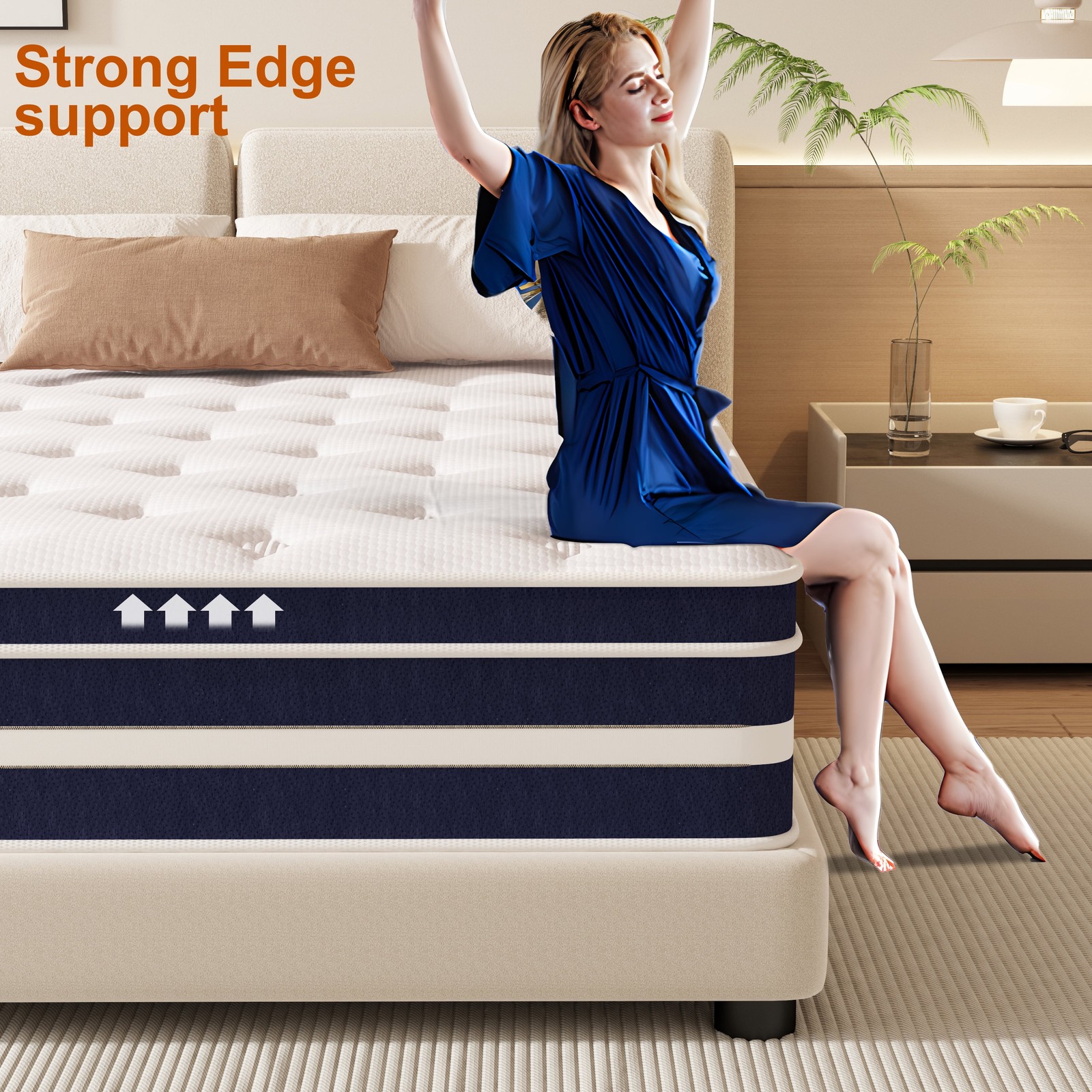 12 Inch Queen Mattress, Memory Foam & Spring Hybrid Medium Comfort