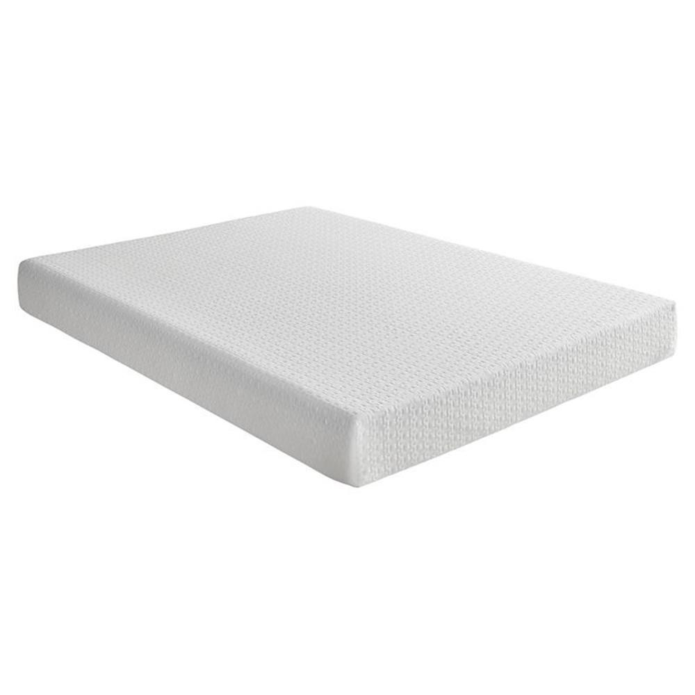 Pemberly Row 8″ Modern Fabric Queen Gel Memory Mattress in White