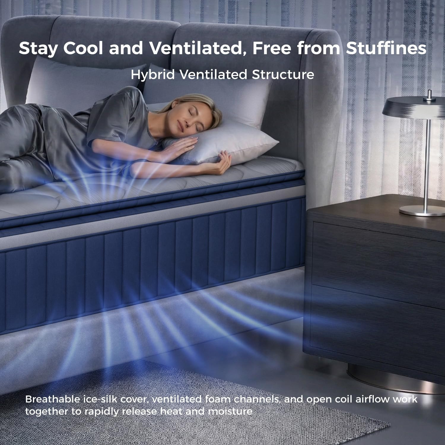Sweetnight Coolnest 14 Inch King Size Mattress, Hybrid King Mattresses with Duos