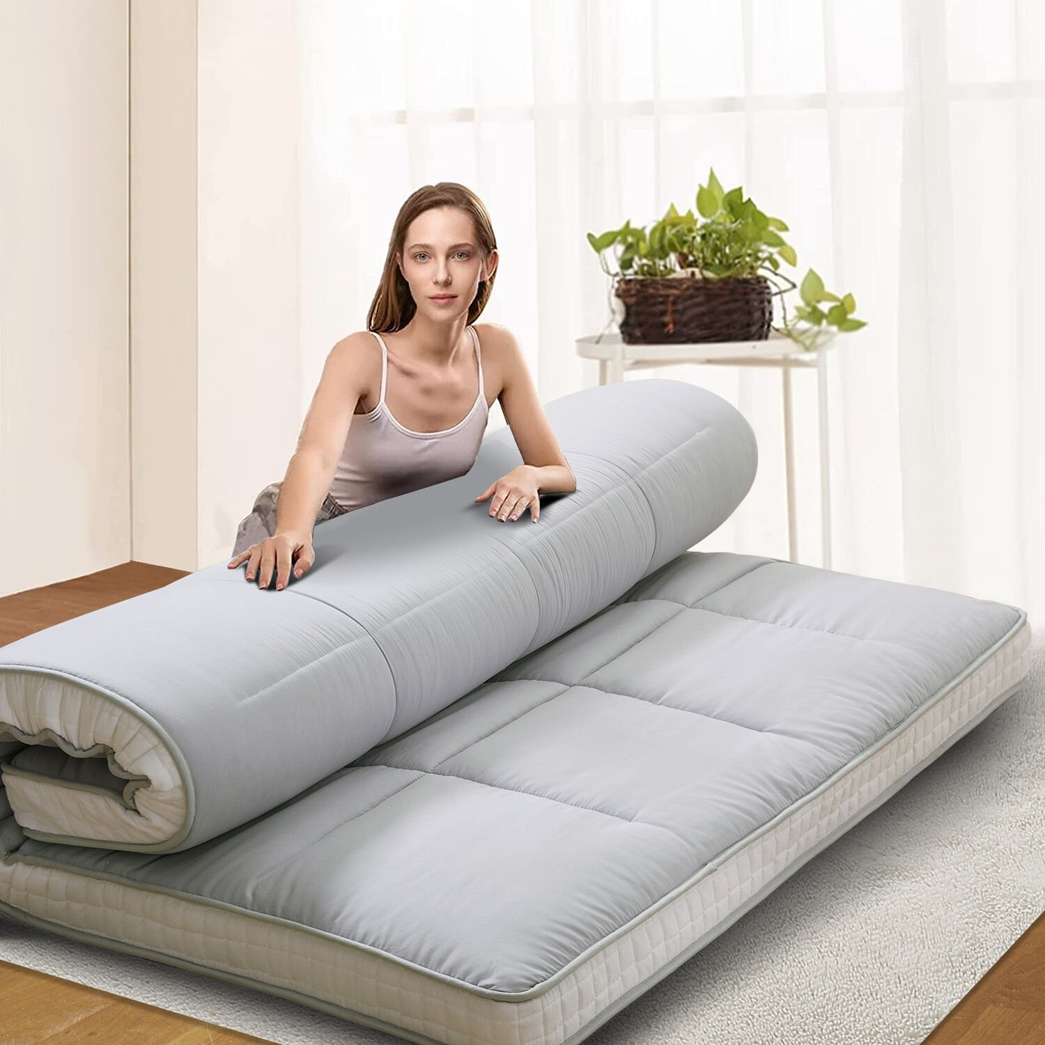 Begonia.K Japanese Futon Mattress Floor Pad Mat Lounger Bed Couch Sofa Mattress