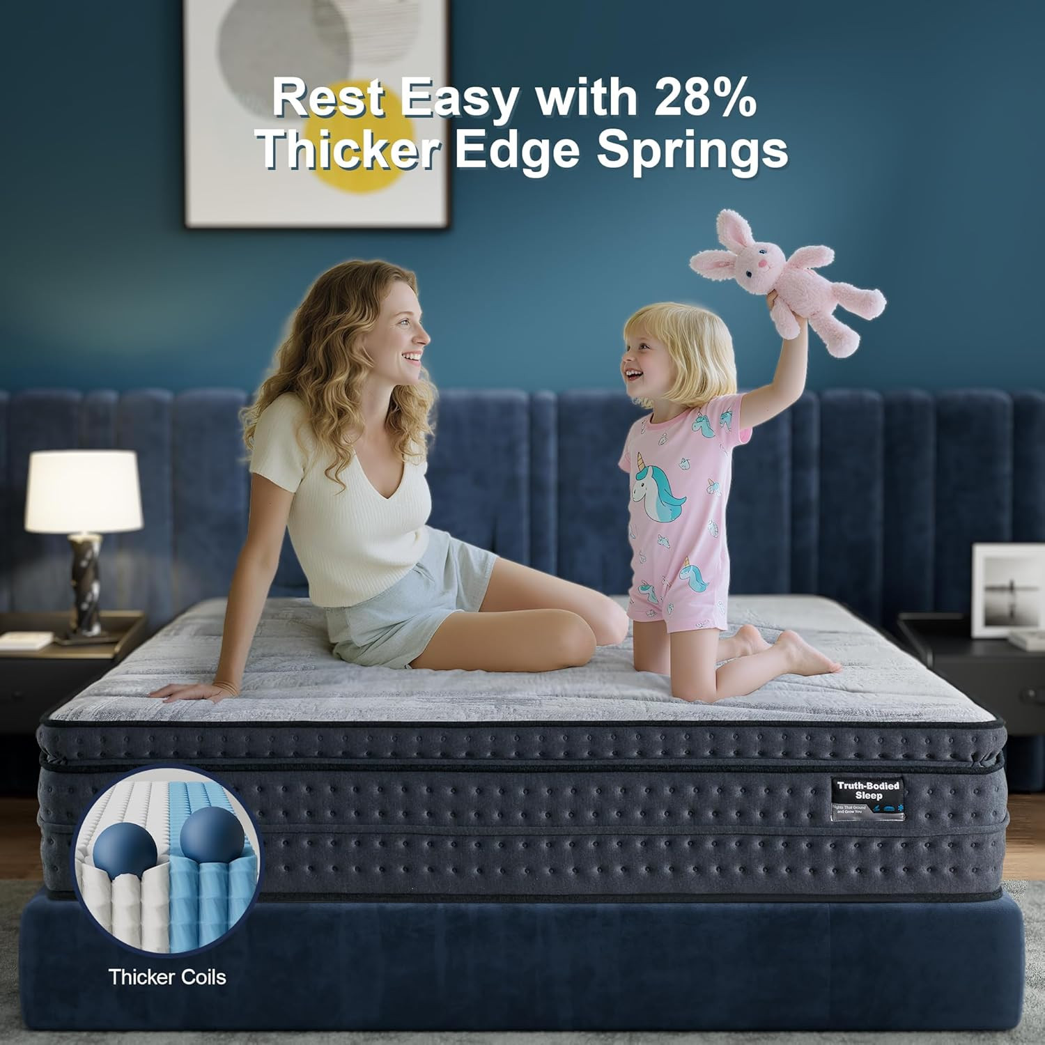 14″ Medium Plush Queen Memory Foam Hybrid Mattress with Strong Edge Support