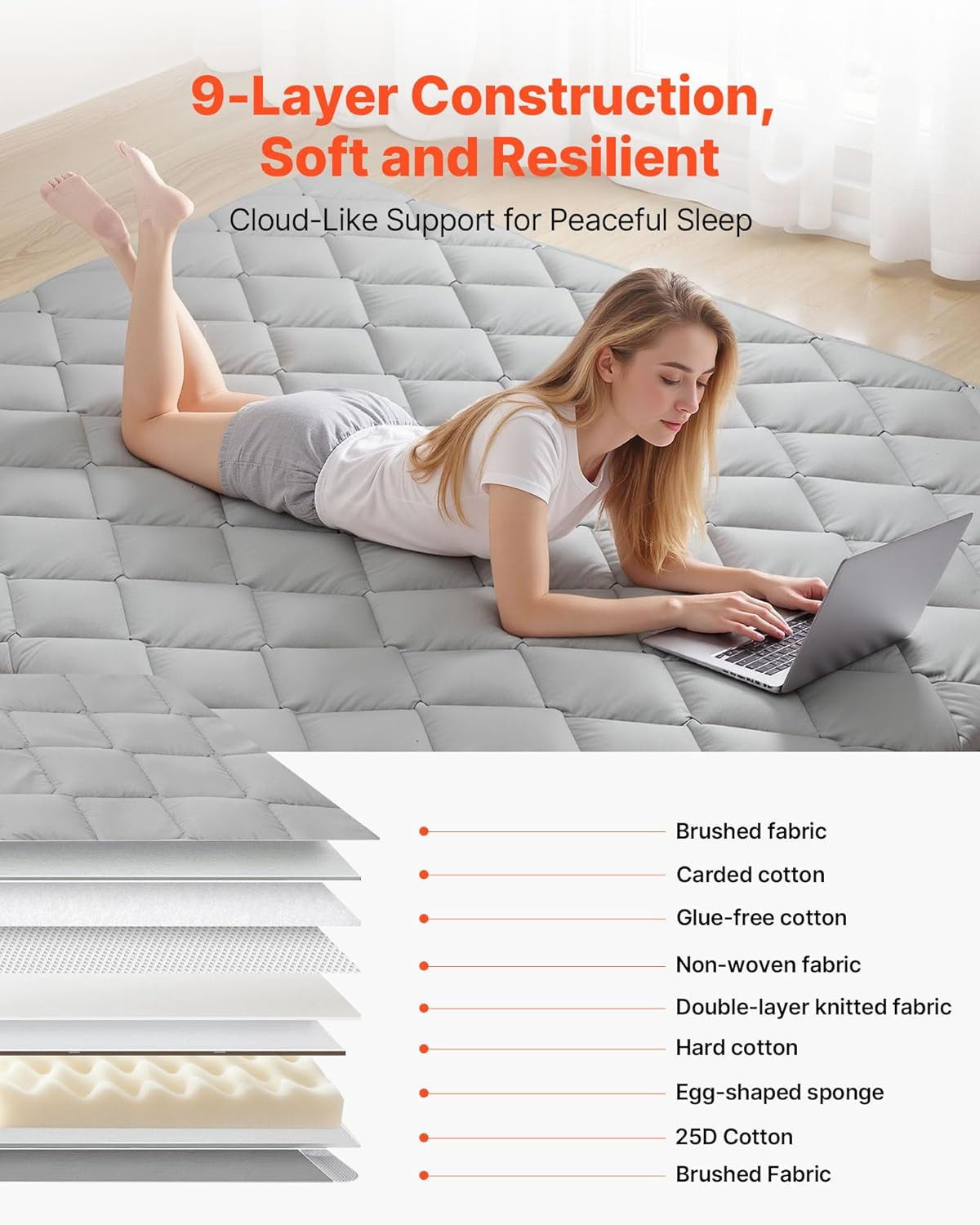 Japanese Floor Mattress, Futon Mattress, 100% High Density Comfortable Foam, Fol
